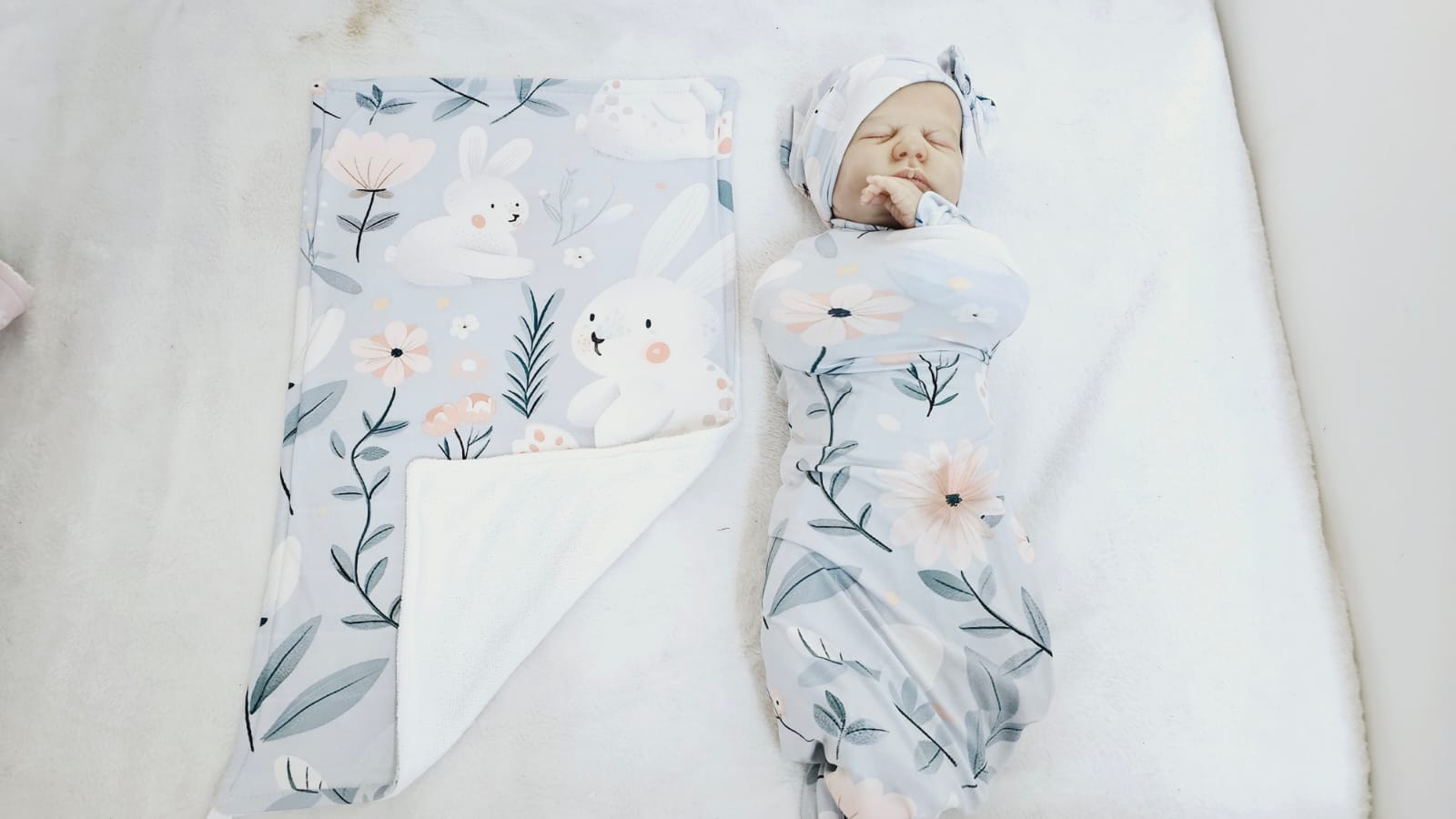 Blue Lily Bunny Swaddle image 1