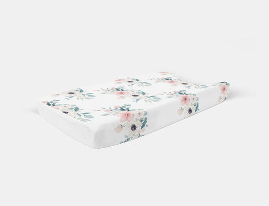 Rainbow Floral Changing Mat Cover image 0