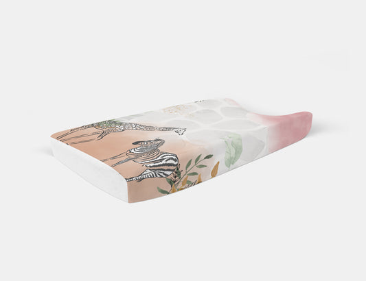 Blush Baby Safari Changing Mat Cover image 0