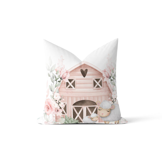 Pink Sleepy Sheep Pillow image 0