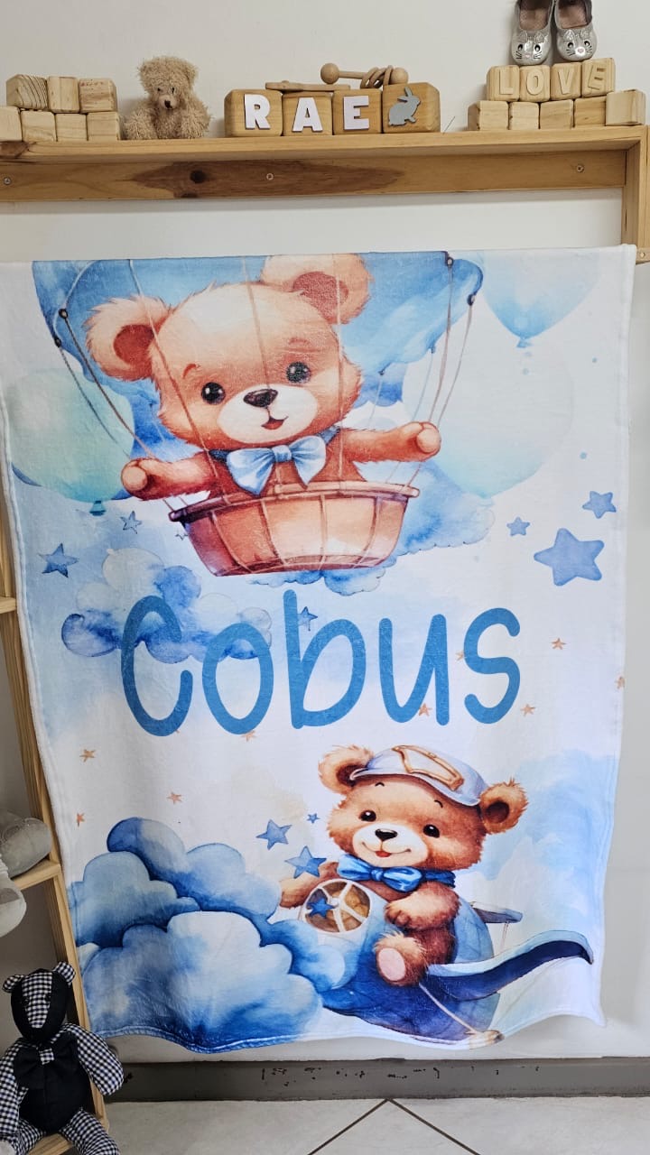 Bold and Blue Bear Fleece Blanket