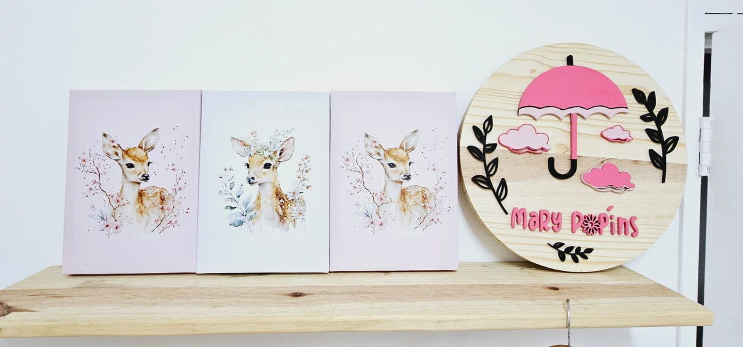 Cherry Blossom Deer Canvas