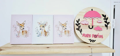 Cherry Blossom Deer Canvas