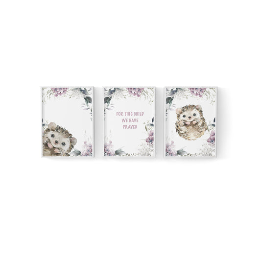 Mauve Peony Hedgehog Canvas image 0