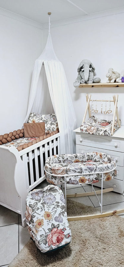 Vintage boho Floral Carry Cot