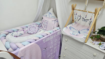Lavender Butterfly Milestone Blanket