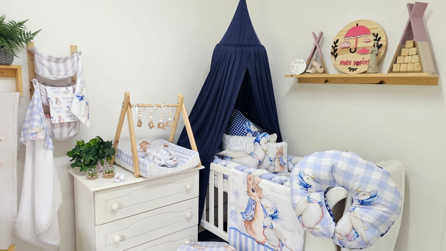 Navy Blue Cot Canopy
