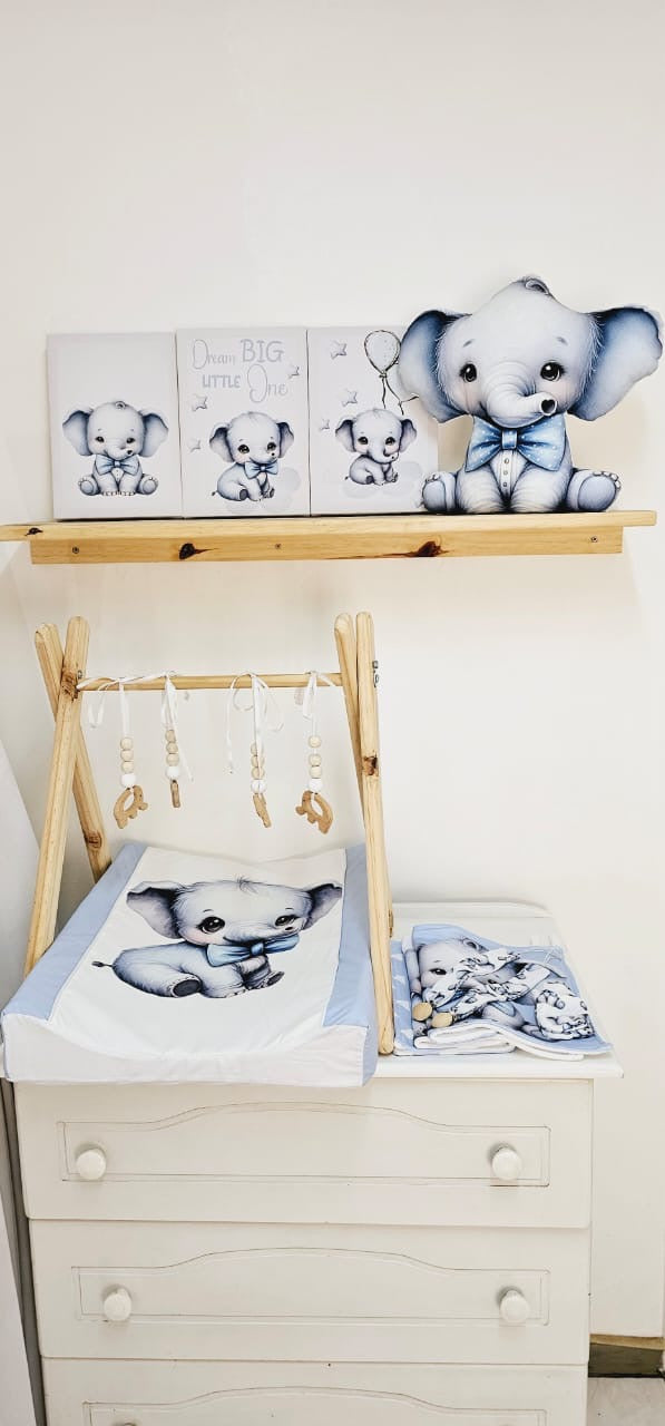 Elephant Blue Bow