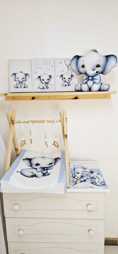 Elephant Blue Bow