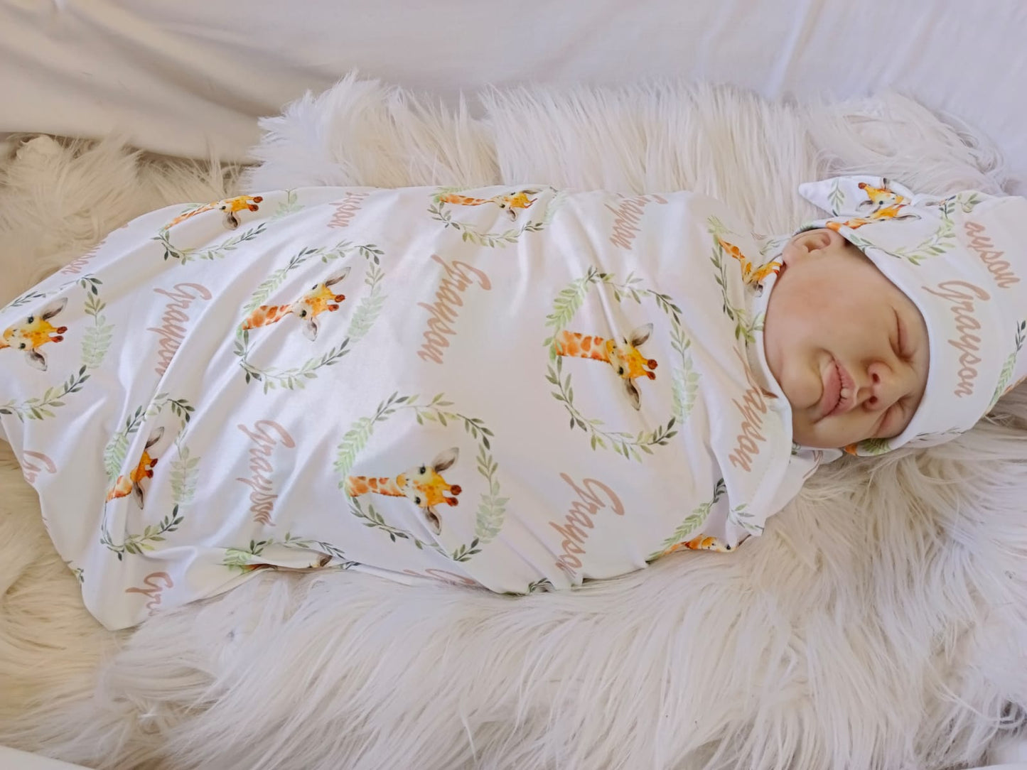 Leafy Green Giraffe Swaddle
