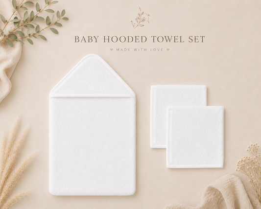 Custom baby hooded towel set 
