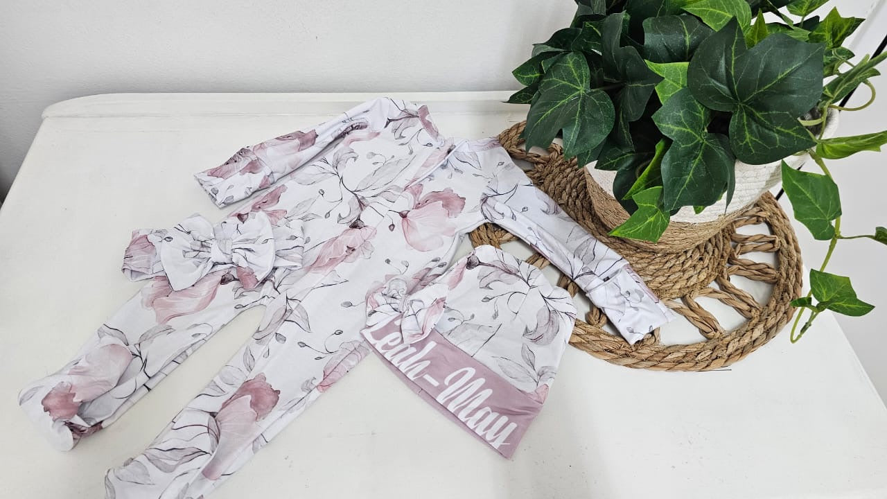 Pink and Grey whimsical floral Combo Deal
