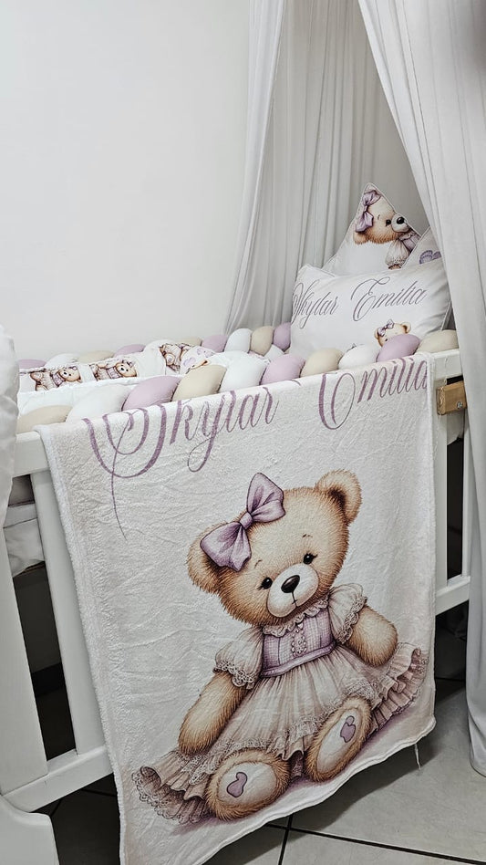 Beary Purple Paradise Fleece Blanket