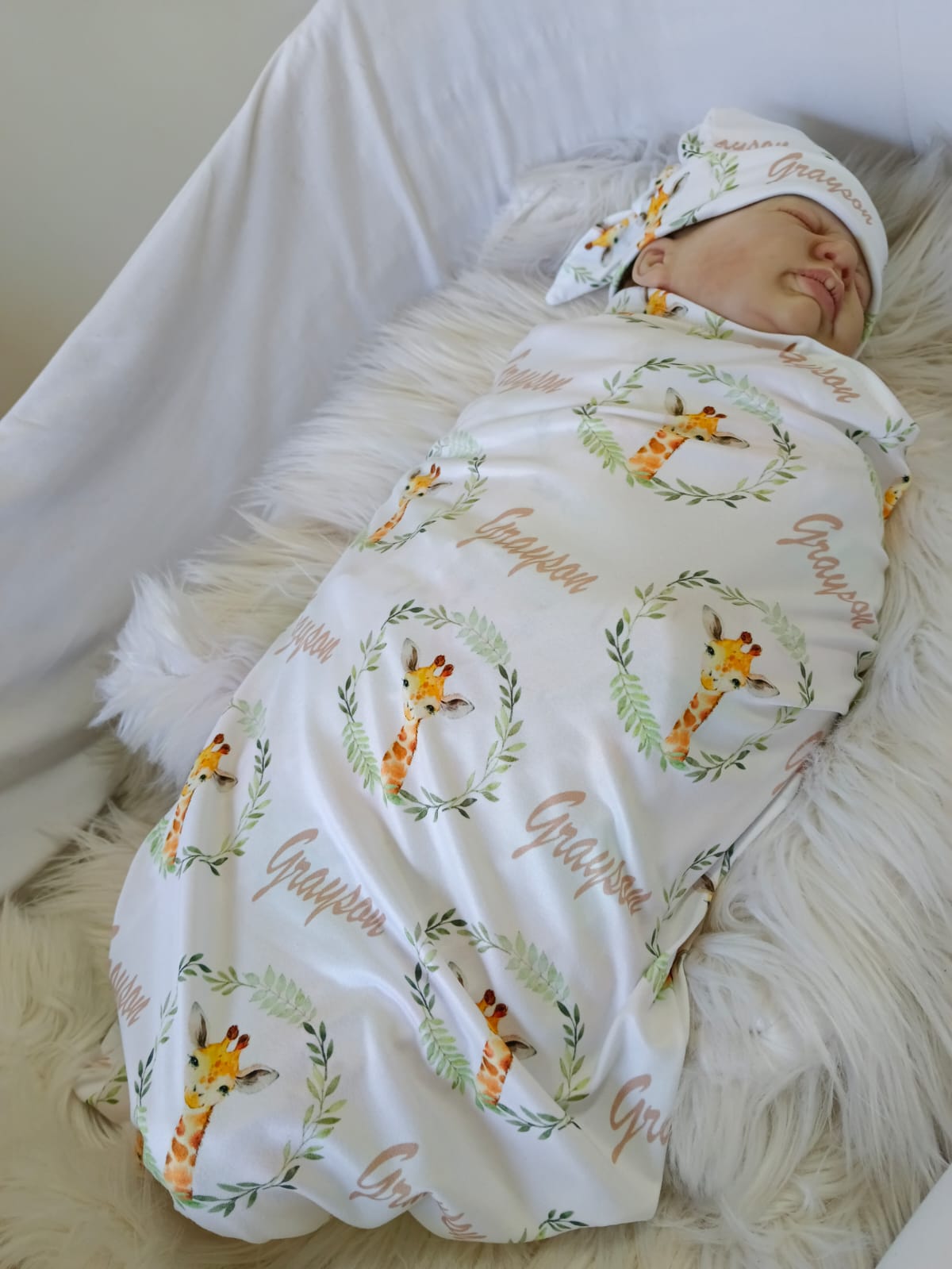 Leafy Green Giraffe Swaddle