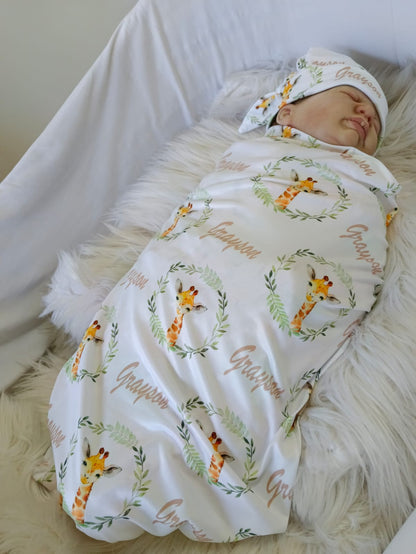 Leafy Green Giraffe Swaddle