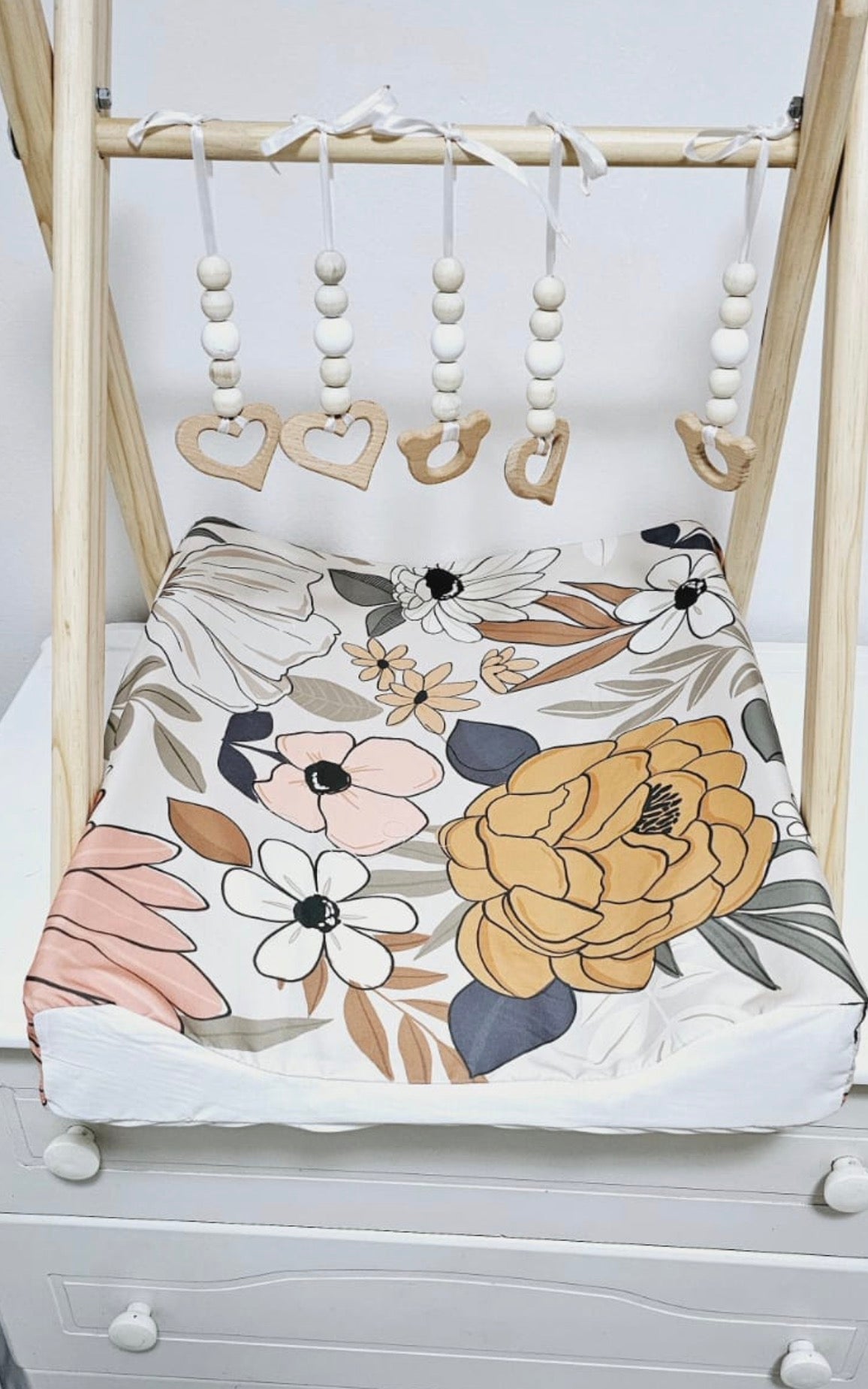 Vintage Poppy Changing Mat Cover