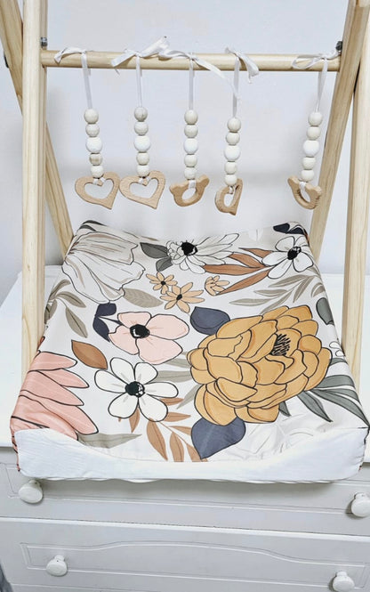 Vintage Poppy Changing Mat Cover