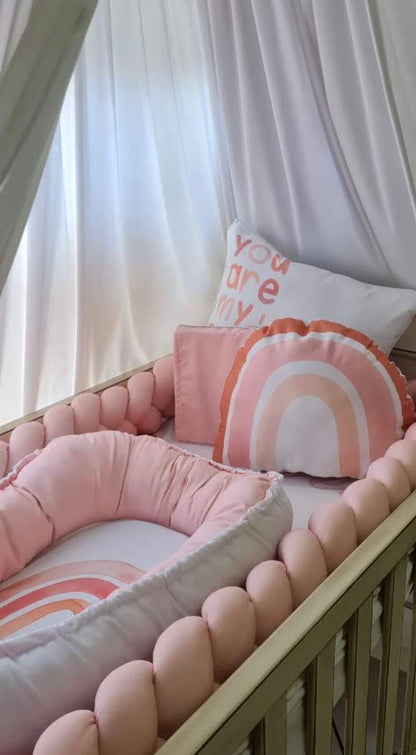 Peach pink braided bumper 