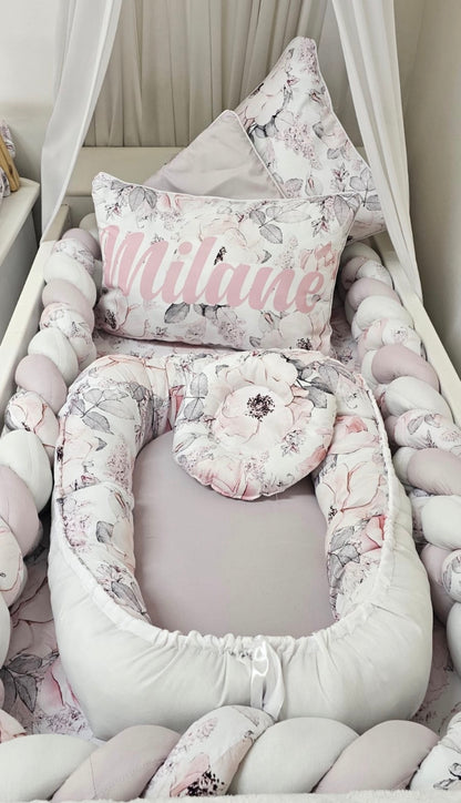 Blissful Blossom Braided Cot Bumper