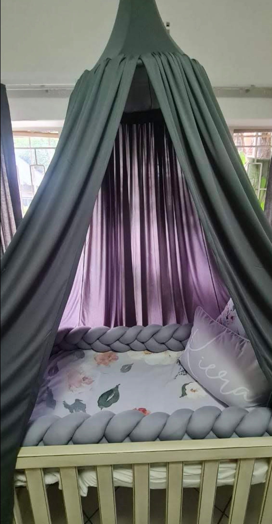 Grey Cot Canopy
