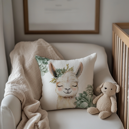 Neutral succulents llama Pillow image 1