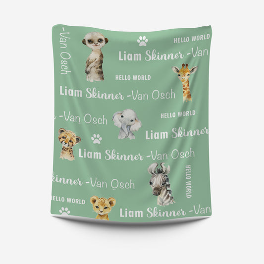 Pastel Jungle Safari Fleece Blanket 2 image 0