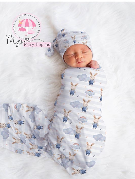 Bunny Blue Swaddle image 0