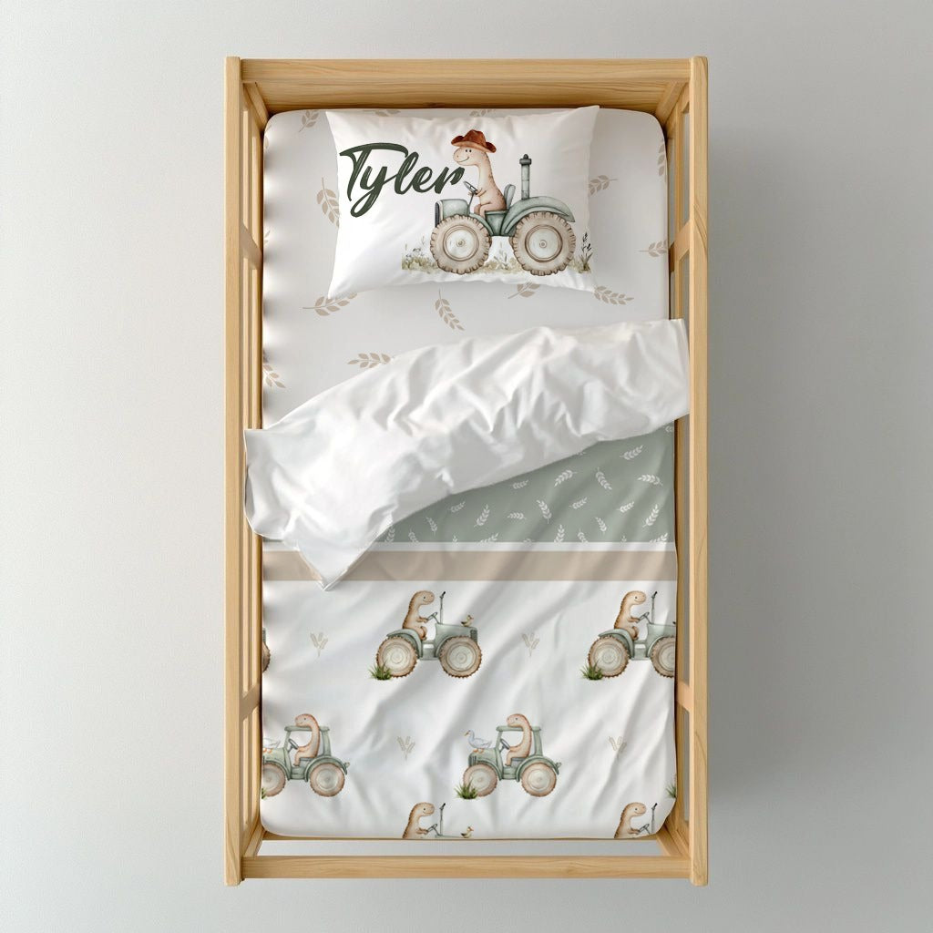 Dino Tractor Tails Cot Duvet Cover image 0