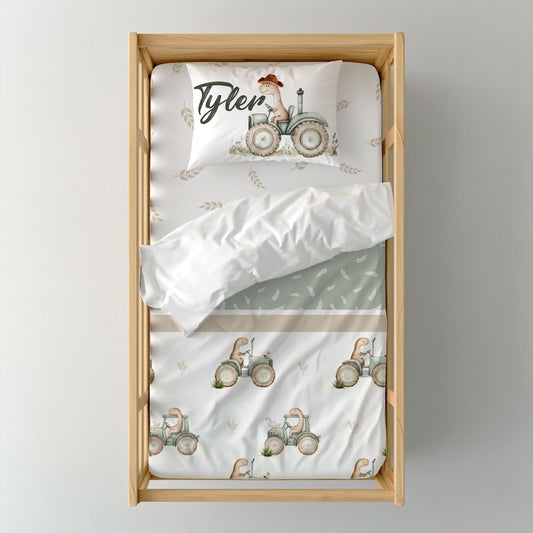 Dino Tractor Tails Cot Duvet Cover image 0