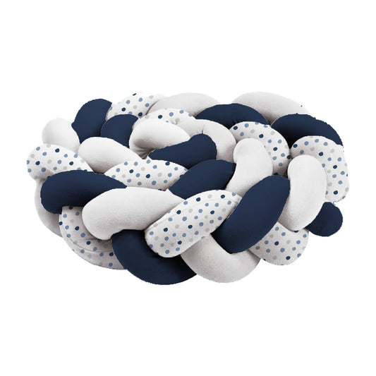 Navy Rainblue Braided Cot Bumper image 0