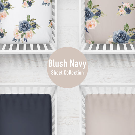 Blush and Navy Sheet Collection image 0
