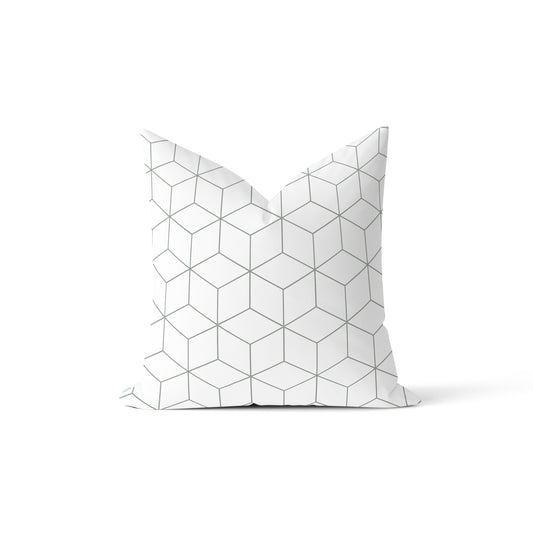 Winnie The Neutral Sage Geometric Pillow image 0