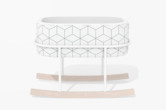 Winnie The Neutral Geometric Sage Carry Cot image 0