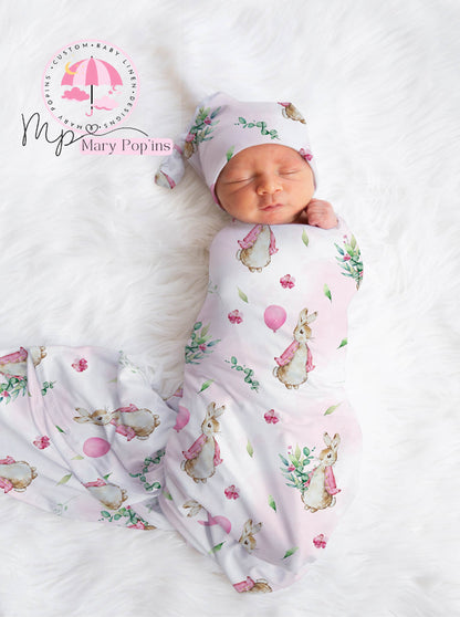 Tales of Peter Rabbit Balloon Pink Bunny  Swaddle image 0