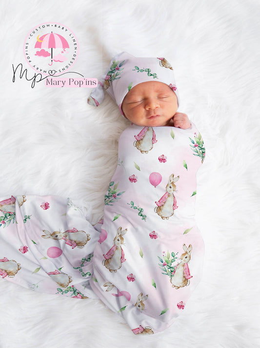 Tales of Peter Rabbit Balloon Pink Bunny  Swaddle image 0