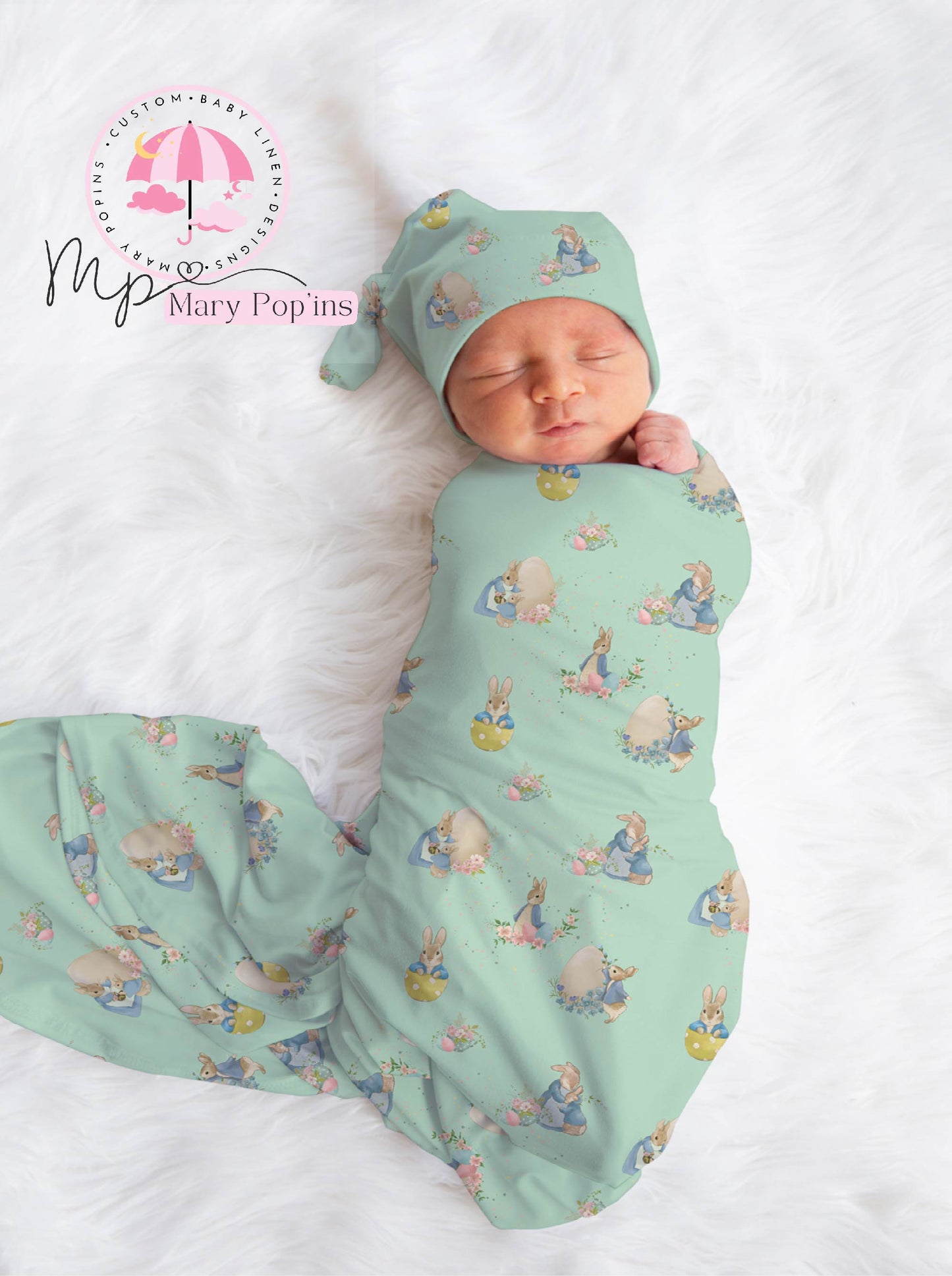 Tales of Peter Rabbit sage Bunny Swaddle image 0