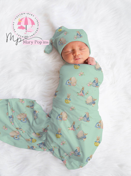 Tales of Peter Rabbit sage Bunny Swaddle image 0