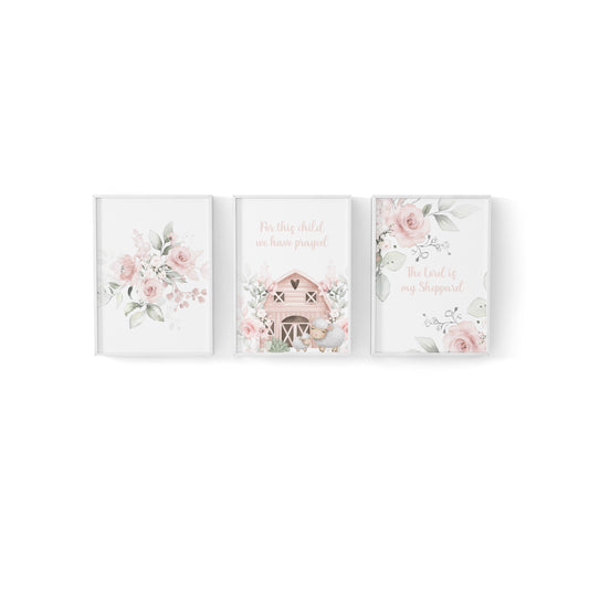Pink Sleepy Sheep Canvas image 0