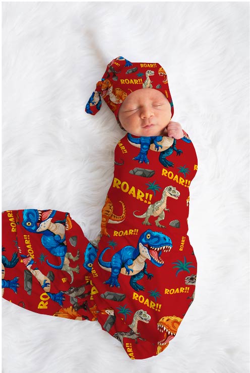Red Rawr Dino Swaddle image 0
