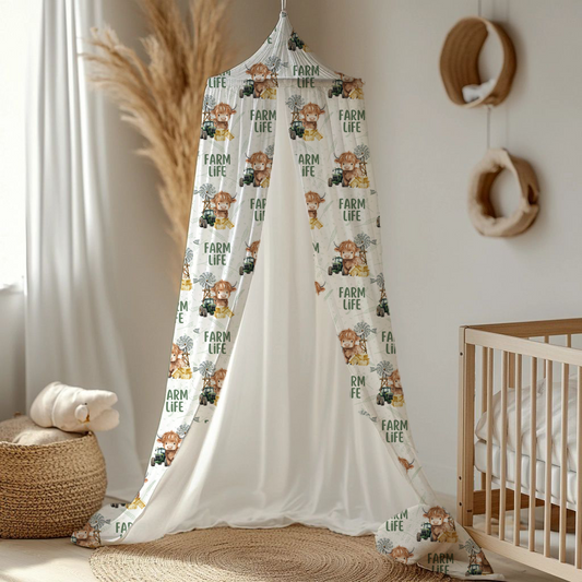 Highlands Cow Green Cot Canopy Collection image 0