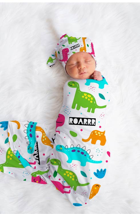 Dino Roarrr swaddle set image 0