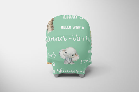 Personalised Pastel Jungle Safari Car Chair Cover image 0