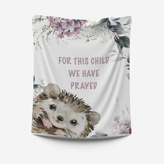 Mauve Peony Hedgehog Fleece Blanket image 0