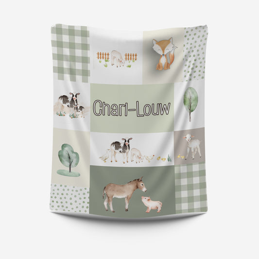 Farmer Fox Fleece Blanket image 0